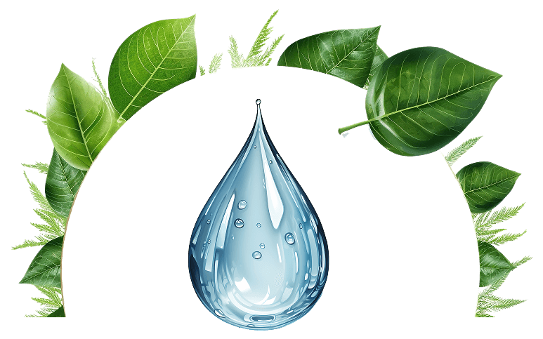 leaves with a water drop